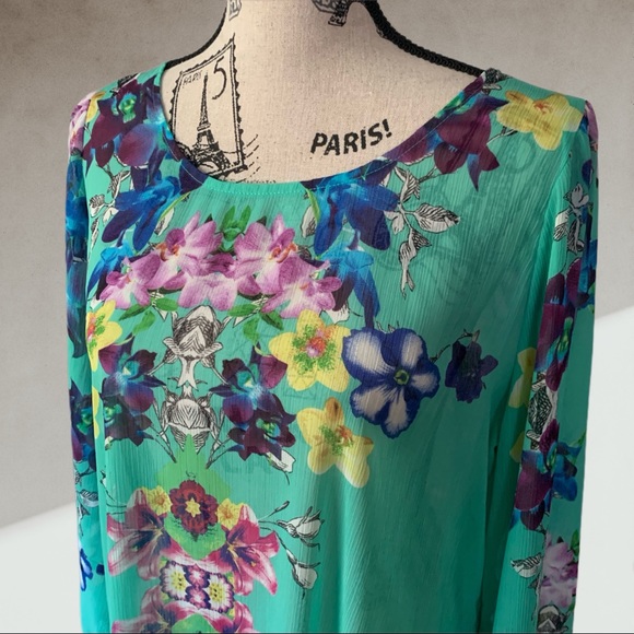 Orchid floral beach coverup MEDIUM - Picture 7 of 11